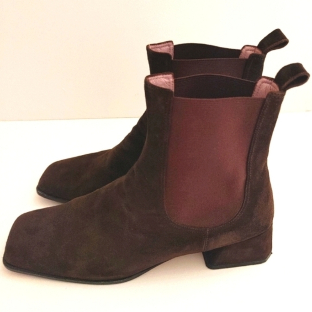 Taryn Rose Brown Suede Booties 39.5